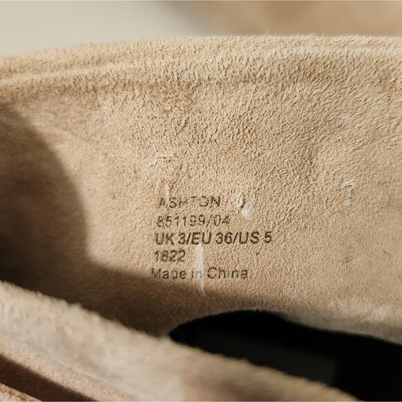 Reiss Ashton Pointed Toe Stiletto Heel Suede Ankle Booties Boots Biscuit Beige 5 - Picture 10 of 11